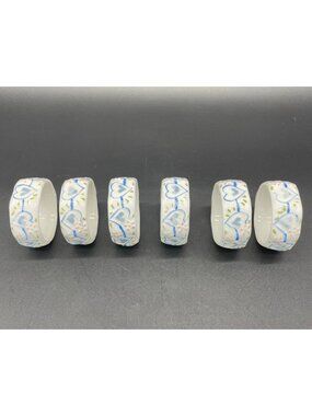 Vintage Napkin Rings Set Of 6 Hearts 1986 Cottagecore Farmhouse Pia Bone China